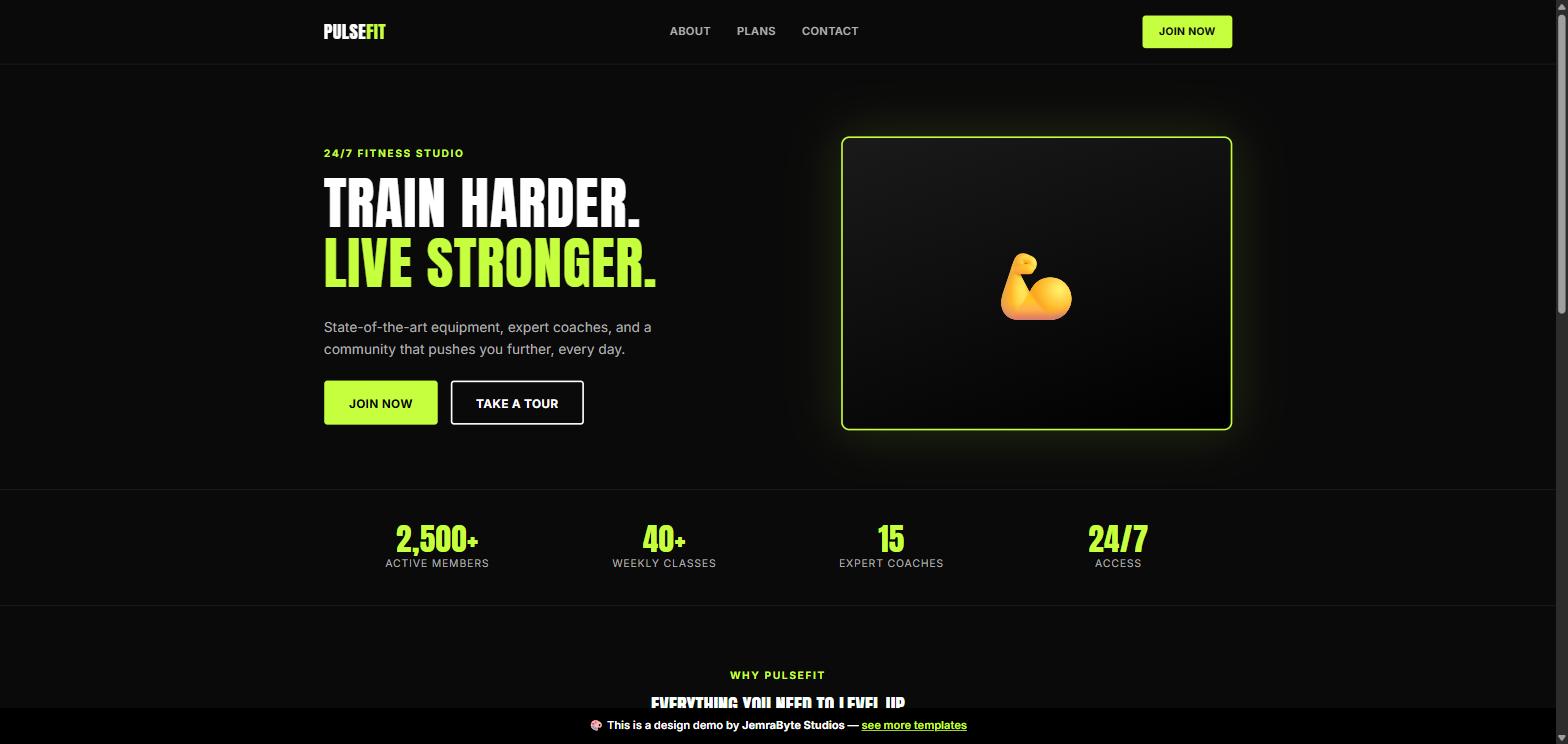 Gym website design demo